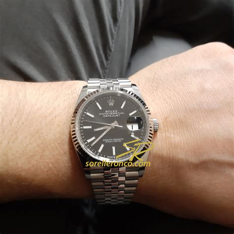 rolex datejust quadrante nero bracciale jubilee